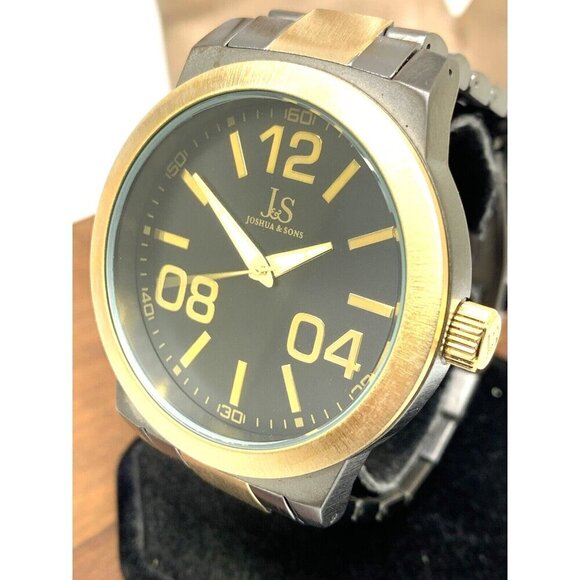 Joshua & Sons Men's Watch JS82TTG Quartz Gray Gold Stainless Steel 48mm - Picture 14 of 15